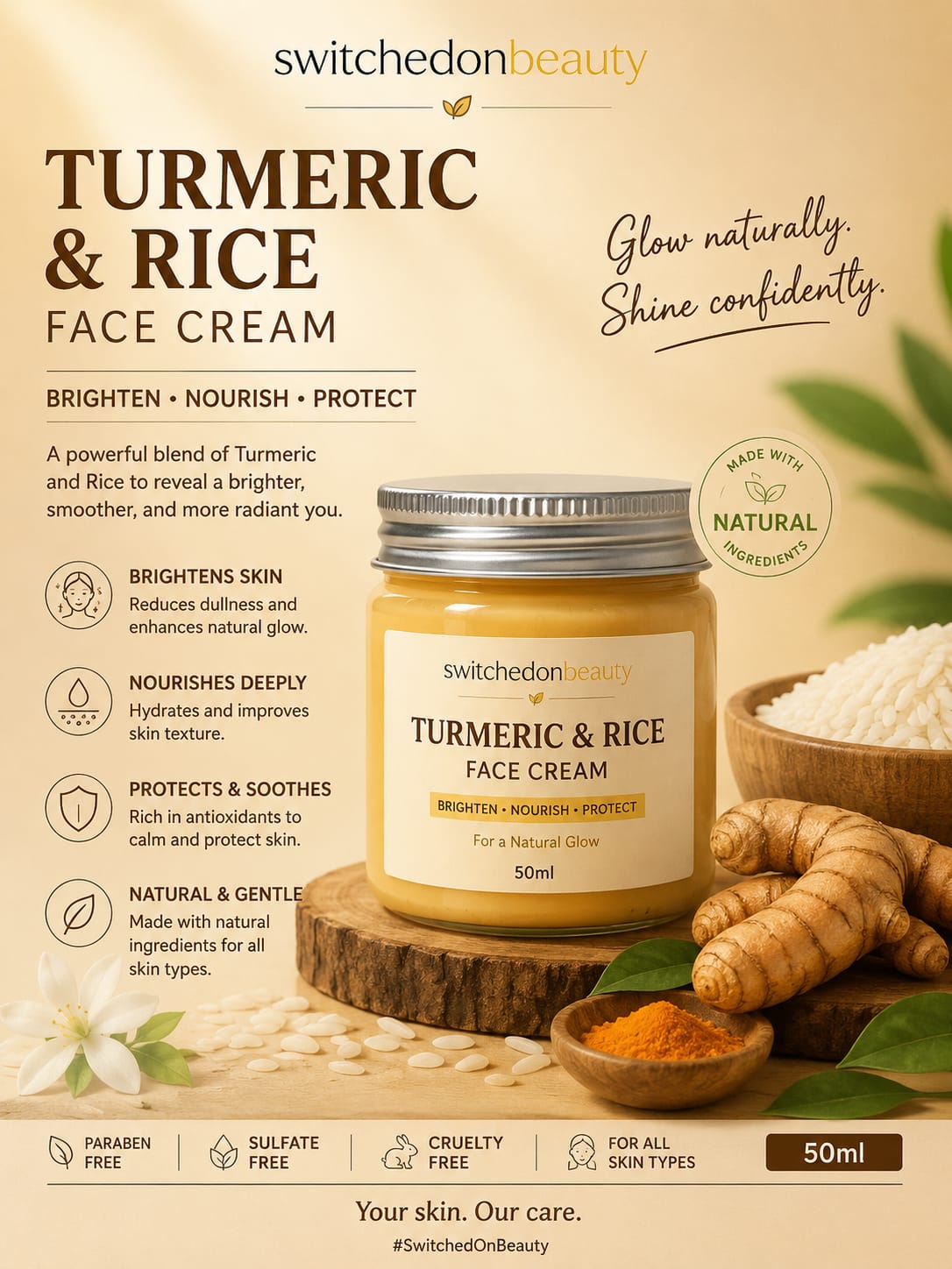 Turmeric and Rice Face cream